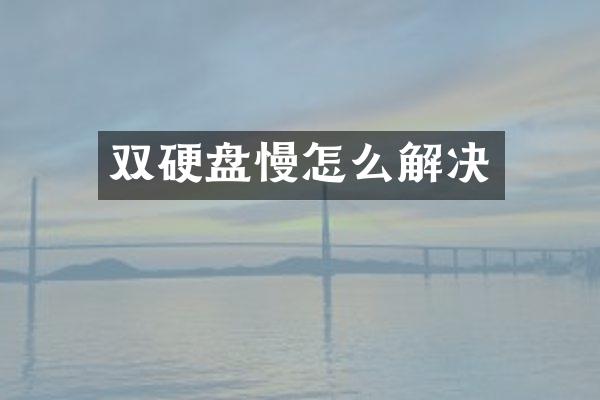 双硬盘慢怎么解决