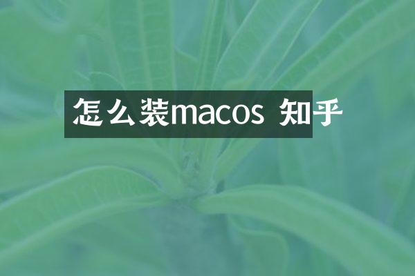 怎么装macos 知乎