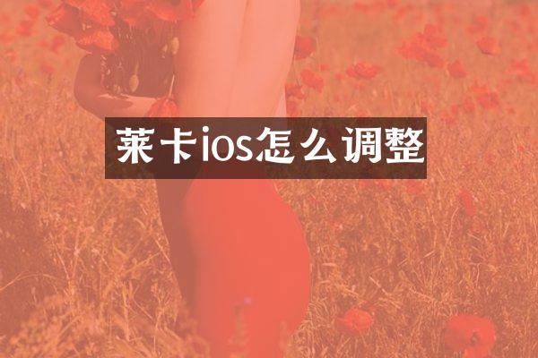 莱卡ios怎么调整