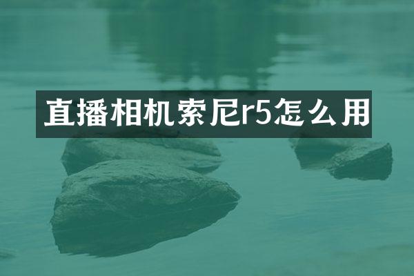 直播相机索尼r5怎么用