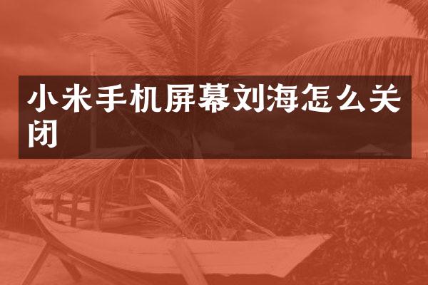 小米手机屏幕刘海怎么关闭