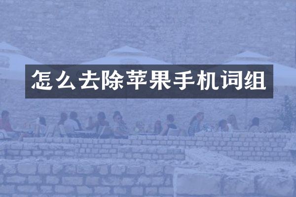 怎么去除苹果手机词组
