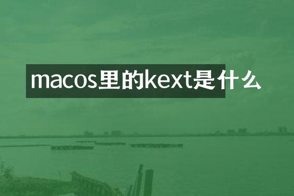 macos里的kext是什么