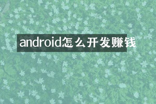 android怎么开发赚钱