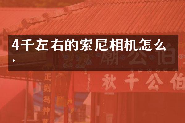 4千左右的索尼相机怎么样