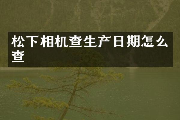 相机查生产日期怎么查