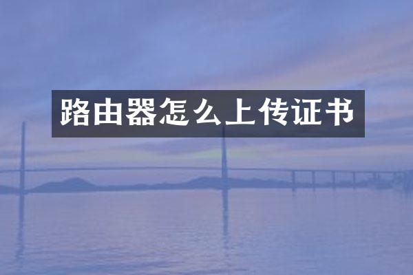 路由器怎么上传证书