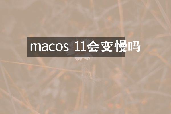 macos 11会变慢吗