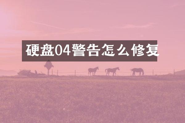 硬盘04警告怎么修复