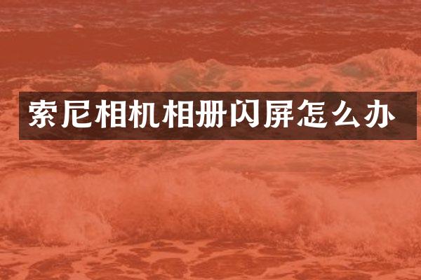 索尼相机相册闪屏怎么办