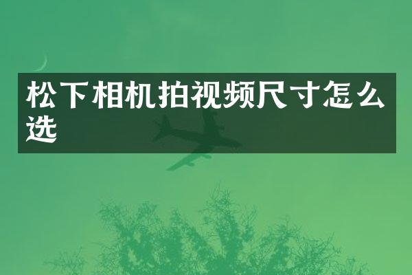 相机拍视频尺寸怎么选