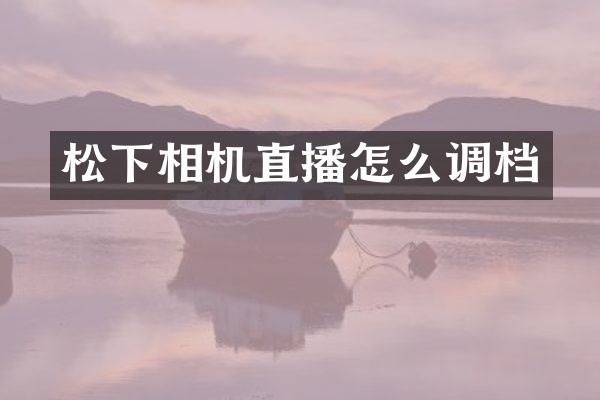 相机直播怎么调档
