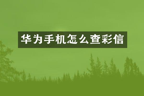 华为手机怎么查彩信
