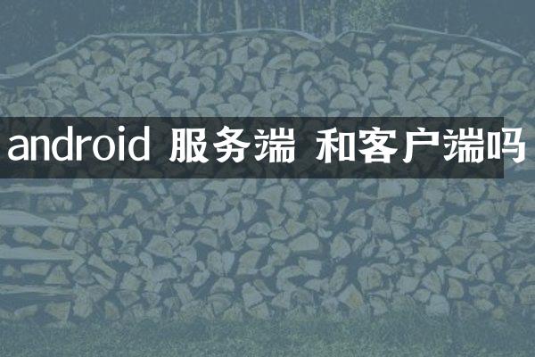 android 服务端 和客户端吗