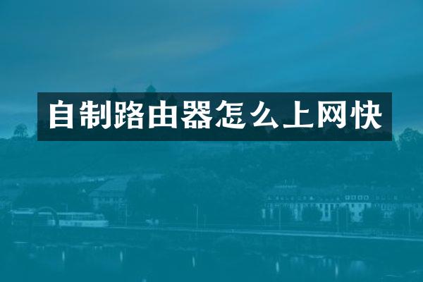 自制路由器怎么上网快