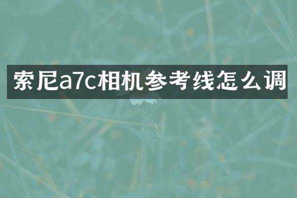 索尼a7c相机参考线怎么调