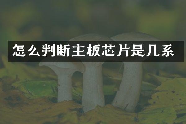 怎么判断主板芯片是几系