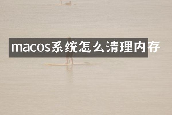 macos系统怎么清理内存