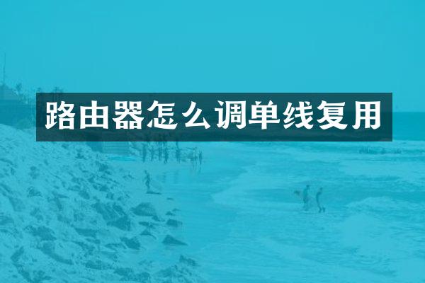 路由器怎么调单线复用