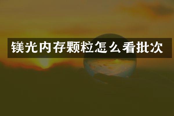 镁光内存颗粒怎么看批次