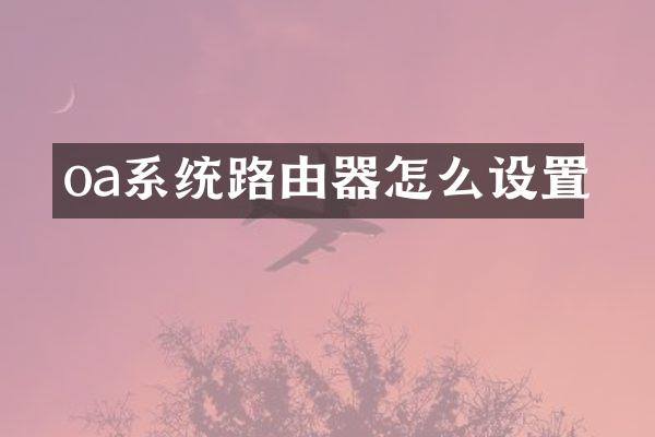 oa系统路由器怎么设置