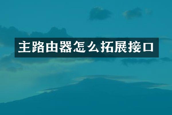 主路由器怎么拓展接口