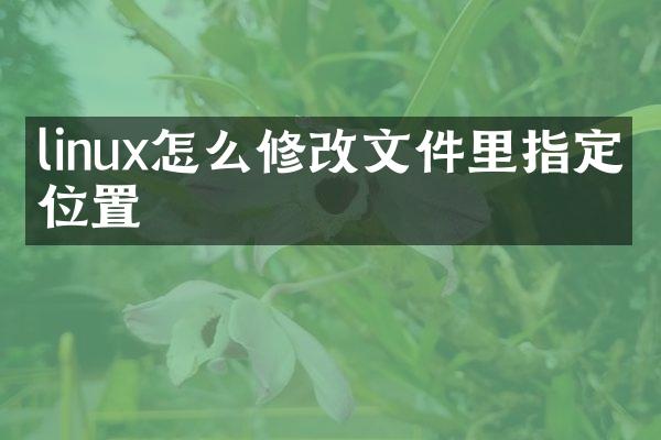 linux怎么修改文件里指定的位置