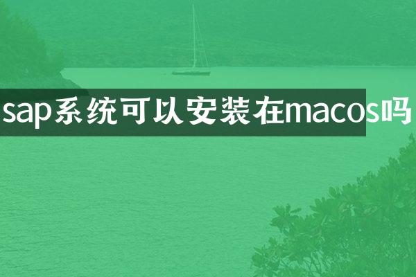 sap系统可以安装在macos吗