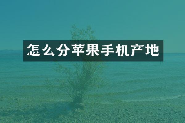 怎么分苹果手机产地