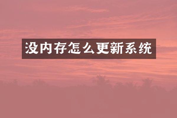 没内存怎么更新系统