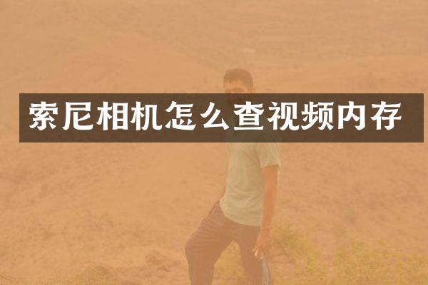 索尼相机怎么查视频内存