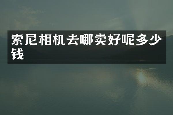 索尼相机去哪卖好呢多少钱
