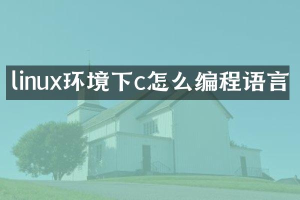 linux环境下c怎么编程语言