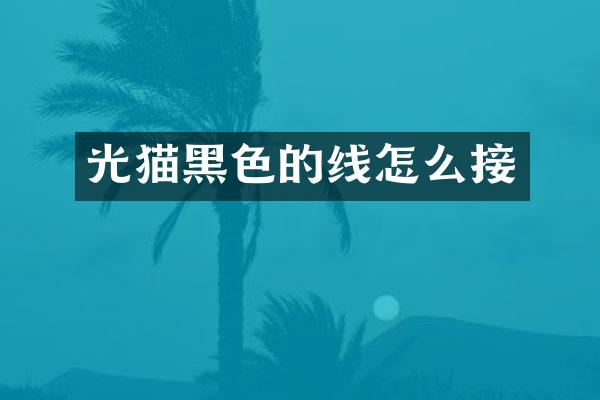 光猫黑色的线怎么接