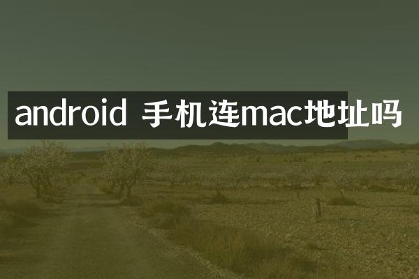 android 手机连mac地址吗