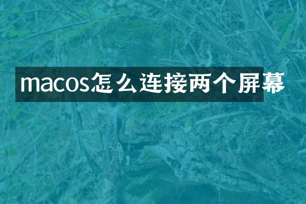 macos怎么连接两个屏幕