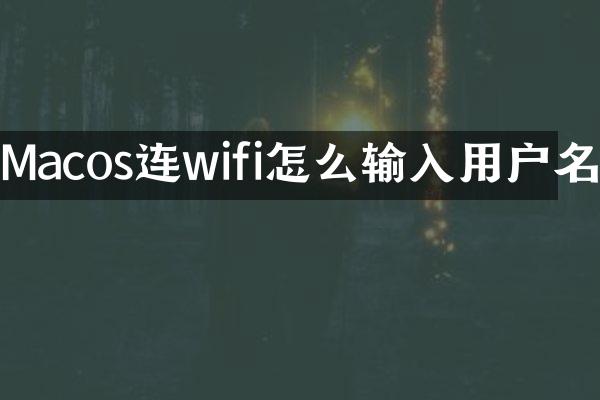 Macos连wifi怎么输入用户名