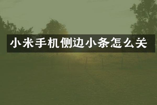 小米手机侧边小条怎么关