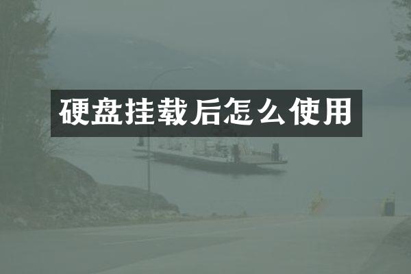 硬盘挂载后怎么使用