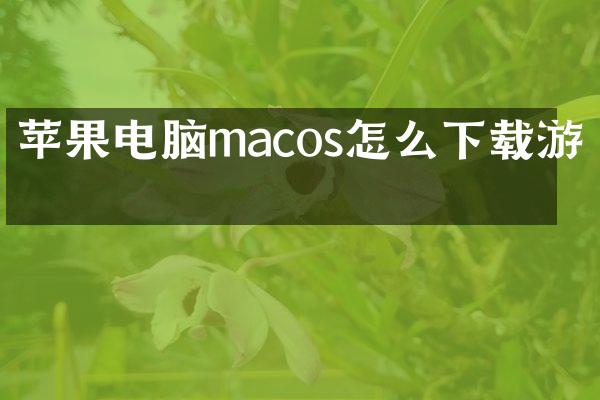 苹果电脑macos怎么下载游戏