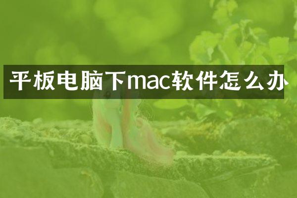 平板电脑下mac软件怎么办