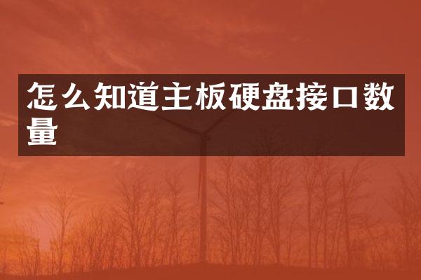 怎么知道主板硬盘接口数量