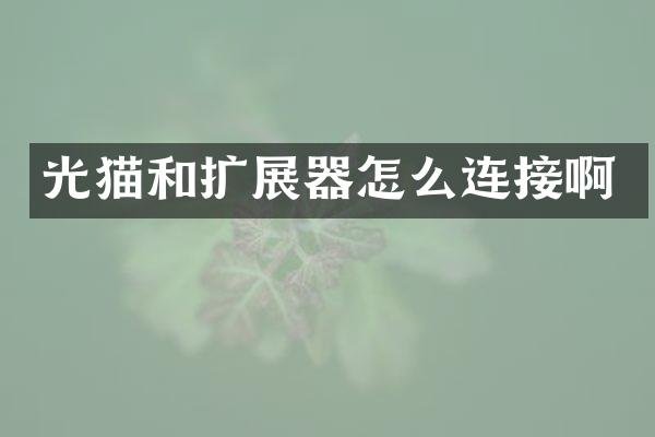 光猫和扩展器怎么连接啊