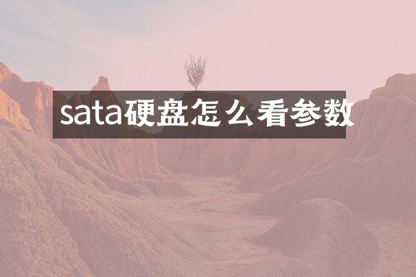 sata硬盘怎么看参数