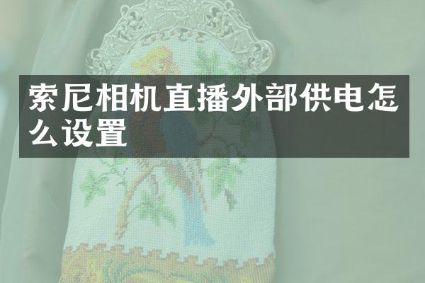 索尼相机直播外部供电怎么设置
