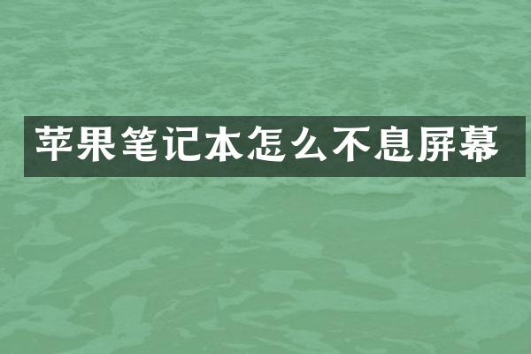 苹果笔记本怎么不息屏幕