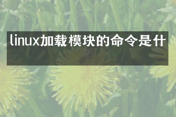 linux加载模块的命令是什么