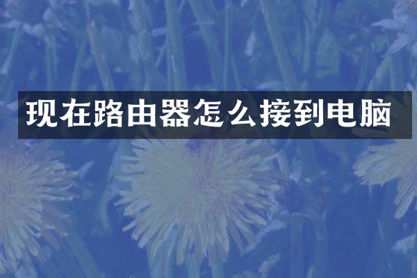 现在路由器怎么接到电脑