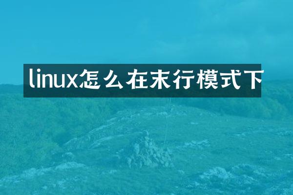 linux怎么在末行模式下