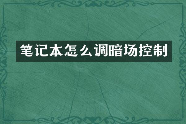 笔记本怎么调暗场控制